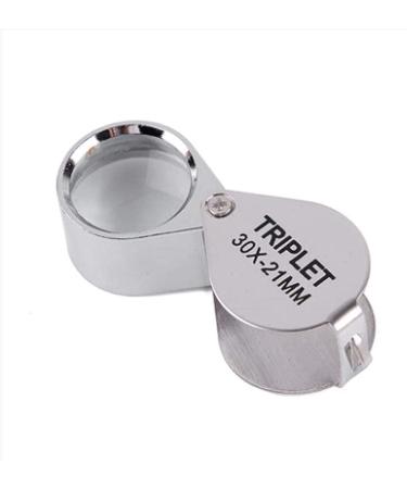 Magnifying Glass 30 Times Folding Geological Wenwan Magnifying Glass for Reading Crafts Repair Magnifier Silver Lofty Ambition