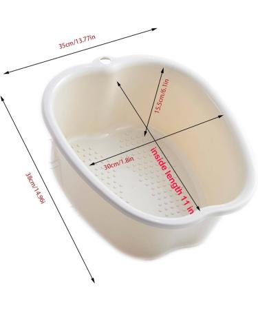 Portable Foot Soaking Basin and Massager - Sturdy Plastic Foot Bucket for Dead Skin Removal - Fits Men's Size 11 - White - Buy Online on GoSupps.com