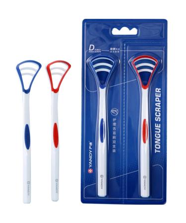 YANDY Tongue scraper tongue brush for adults and children easy to use freshens breath and helps eliminate bad breath (Pack of 2)