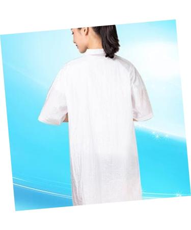 TEHAUX Men Robes Barber Cape Dye Short Sleeve Short Sleeve Smock Hair Stylist Jacket Traditional Barber Salon Men Work Jacket Hairdresser Work Suit Mens Tanks Nail Set Cosmetic Man White - Buy Online on GoSupps.com