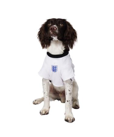 Dogsy Official Personalised England Dog Shirt | England Football Shirt for Dogs | Dog England Outfit | Dog England Football Kit | Licensed England Shirt | Dog Football Top (Medium)