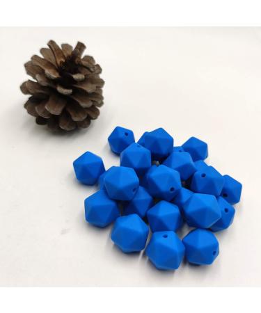 30pcs Deep Sky Blue 17mm Silicone Icosahedron Beads for Mom Jewelry Necklace Making - Buy Online on GoSupps.com