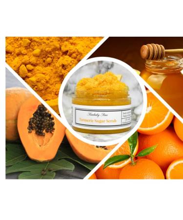 Exfoliating Sugar Scrubs for Body Face and Feet with Essential Oils and Vitamin E (Turmeric Sugar Scrub) Turmeric Brightening Scrub for Acne Dark Spots and Dull Skin With Honey Papaya Grapeseed - Buy Online on GoSupps.com