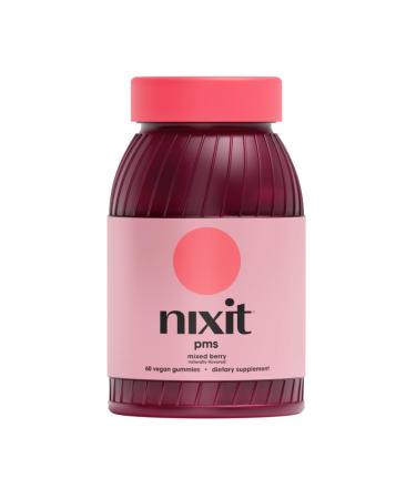 nixit PMS Support Gummies | Chasteberry & Ashwagandha | Vegan | Mixed Berry Naturally Flavoured Supplement | May Help with Relief from Bloating, Cramps, Breast Pain & Mood Swings (60 Gummies)