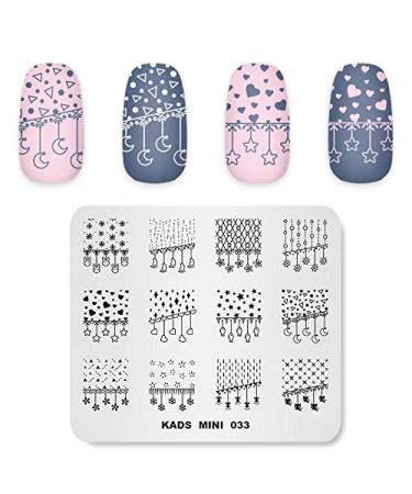 KADS Nail Art Stamping Plate Cute Star Moon Cat Stamp Template Nail Design Stencil Mini033