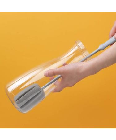 DTYZB 3 Pack 2 Size Sponge Clean Brush with Plastic Handle for Coffee Glasses Pot Milk Cup Mugs Wine Bottle Baby Bottles Kitchen Clean Dish Washing Feeding-Bottle one 15" Two 9.8" Grey - Buy Online on GoSupps.com