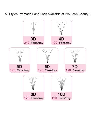 Premade Volume Eyelash Extensions 8D-D-0.07 | Short Stem Fans 9-20mm | C & D Curl Volume Lash Extensions - Buy Online on GoSupps.com