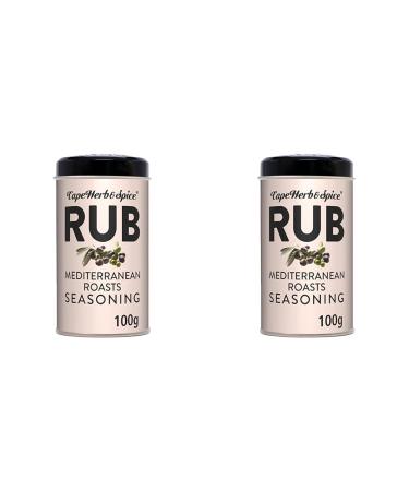 Cape Herb & Spice Rub Mediterranean Roasts Seasoning Condiment Made With Natural Ingredients 100 g Tin (Pack of 2)