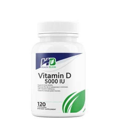 Vitamin D 5000IU | 120 Capsules | Health Bloom | Vitamins and Minerals Capsules |