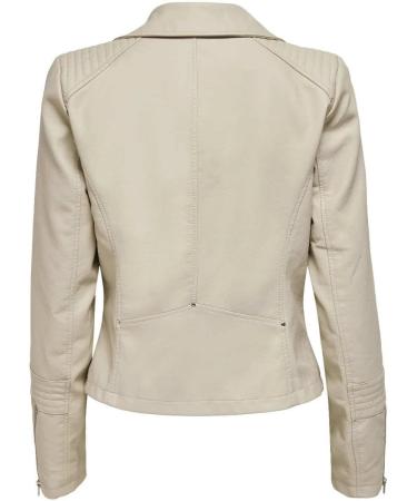 ONLY Women's Silver Lining Faux Leather Jacket - Stylish & Chic Outerwear for Every Season - Buy Online on GoSupps.com