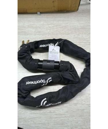 Sportne High-Safety Bicycle Lock - 8mm Hardened Steel Chain Lock for Motorcycle Bike Door Fence Grill & Scooter - Includes 2 Keys - Black 100cm - Buy Online on GoSupps.com