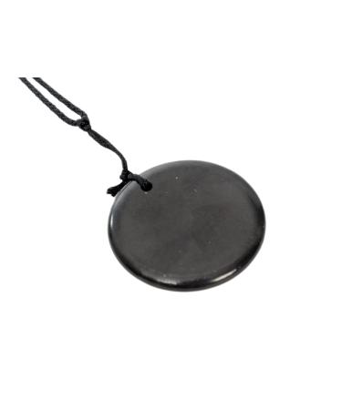 Shungite Pendant Healing Stone for Chakra and Energy Balancing (Circle)