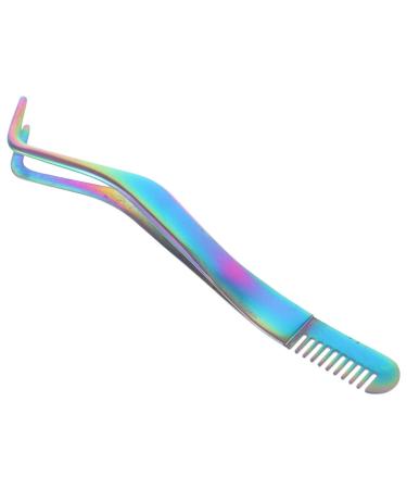 FOMIYES Eyelash Tweezers with Comb Tweezers for Lashes Lash Tweezer Applicator Eyelash Tweezer Comb for Makeup Artists Lash Comb for Eyelash Stainless Steel Eyelash Tool Arc