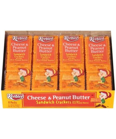 Keebler Cheese and Peanut Butter Sandwich Crackers 8 count - 2 packs butter,cheese 8 Count (Pack of 2)