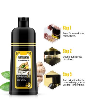500 ml Ginger Black Hair Shampoo - Fast Color & 2-in-1 Formula for Quick Results | Shop Internationally - Buy Online on GoSupps.com