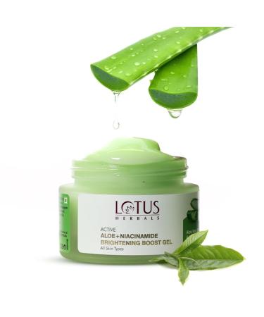 Lotus Herbals Active Aloe + Niacinamide Brightening Boost Gel Hydrate the skin Bright dark spots Parabenfree All skin types 50 g