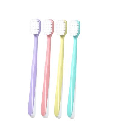 Sewoart 4 pieces of toothbrush set made of soft cotton extra soft toothbrush Bur toothbrush for adult teeth toothbrush set quadratic hole pp man