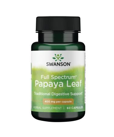 Swanson Full Spectrum Papaya Leaf 400mg 60 Capsules