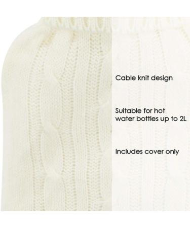 Creme Knitted Hot Water Bottle Cover - Winter Insulator & Accessories - Ideal Gift for Her | Xmas, Mother's Day, Valentine's Day - Buy Online on GoSupps.com