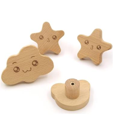 Emoji Wood Animal Cabinet Buttons - 6 Piece Cartoon Bear Head Drawer Pulls for Children's Room Decor - Buy Online on GoSupps.com
