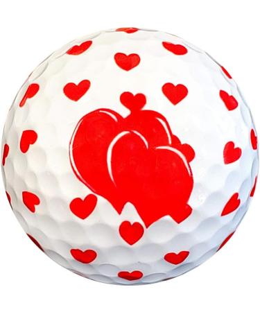 Navika Golf Balls - Valentine Red Hearts Printed on White - 6 Piece Combo (2 Pack) | Gift for Golfers - Buy Online on GoSupps.com