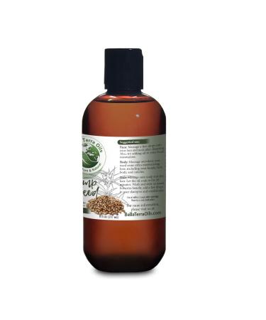 Bella Terra Oils Hemp Seed Oil 8oz - 100% Pure, Cold-Pressed, Organic & Chemical-Free. Natural Moisturizer for Dry Skin, Hair, Beard & Stretch Marks. Rich in Omega 3 6. Non-GMO. Unrefined - Buy Online on GoSupps.com