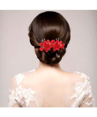 8 Pack Hawaiian Luau Hibiscus Flower Gold Hair Combs for Women Perfect for Parties and Weddings! - Buy Online on GoSupps.com