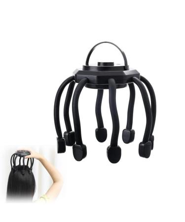 Electric head massager electric wireless scalp massage device portable head massage with 8 vibrating contacts 3 modes for body relaxation & stress relief (black)