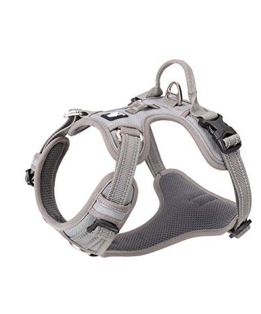 Truelove no pull dog harness reflective dog harness for dogs adjustable soft padded petroleum vest with simple control handle TLH56512 L Gray