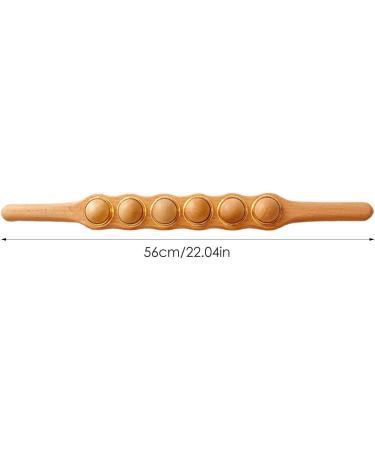 Eastuy Muscle Roll - Universal Wood Roller Massage Device for Sore & Tense Muscles | Double-Sided Slotting with 6 Rotary Rollers - Buy Online on GoSupps.com