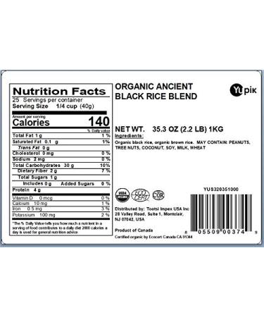 Yupik Organic Ancient Black Rice Blend 2.2 lb - Non-GMO, Vegan, Gluten-Free - Buy Online on GoSupps.com
