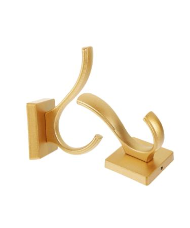 Alipis 2pcs No Punching Hook Heavy Duty Clothes Hanging Storage Hook Shoe Cabinet Wall-Mounted 10.00X5.20X3.00CM Golden