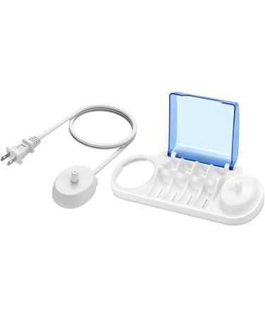Replacement Charger Base for Braun Oral-B 3757,Inductive Charger Replacement Oral B Toothbrush Charger,Electric Toothbrush Holder Heads Organizers with Charger Holder Blue Middle Holder&Charger