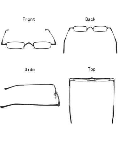 Super Light Mini Reading Glasses - 2 Pack in Black & Gunmetal | Compact Case | 3.0 Diopters - Buy Online on GoSupps.com