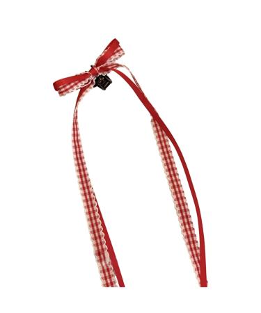 AJOIDR Bow Hair Claw with Long Tail Ribbon Hair Bows for Women Hair Styling Barrettes Clip French Ballet Style Red
