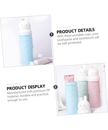 Beavorty 3-Piece Travel Toothbrush Cup Set - Compact Toothbrush Holder & Toothpaste Case for Effortless Travel - Buy Online on GoSupps.com