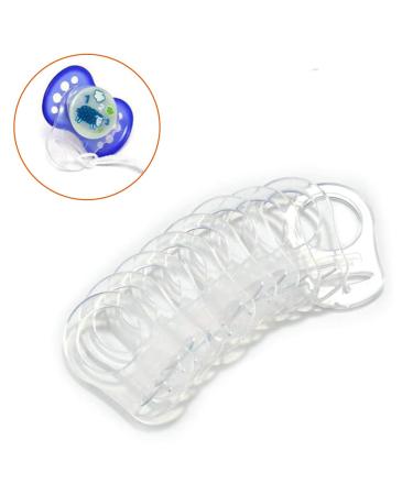 Pacifier Ring Connector Transparent Silicone button ring 10 pack Silicone Silicone ring silicone ring for pacifier chain pacifier ring for MAM NUK-Schnuller in a button style clear