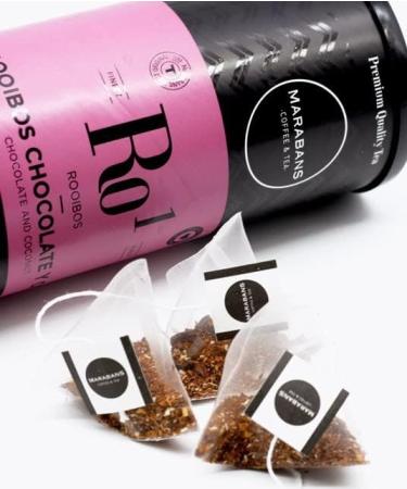  Marabans Coffee & Tea Marabans Rooibos Chocolate and Coconut Tea in pyramids. Bottle of 25 sachets (pyramids) gluten-free. - Buy Online on GoSupps.com