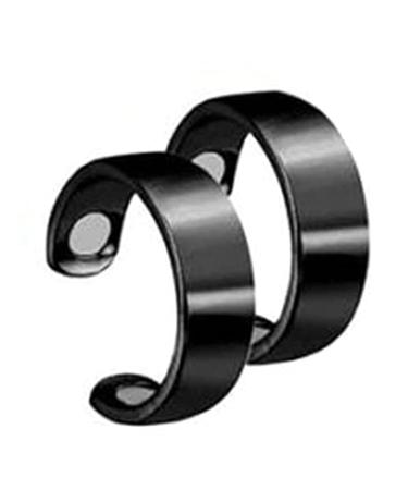 Blood sugar controller magnett therapy ring copper magnet rings opening adjustable magnetic therapy copper energy adjustable ring therapeutic magnetic rings with strong magnets (black)