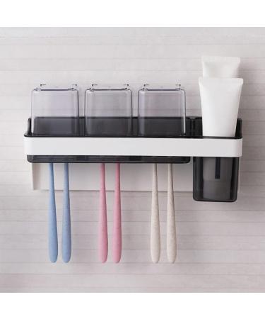Arinal Wall-Mounted Toothbrush Holder - No Punch Bathroom Storage for Toothpaste & Makeup Accessories - Buy Online on GoSupps.com