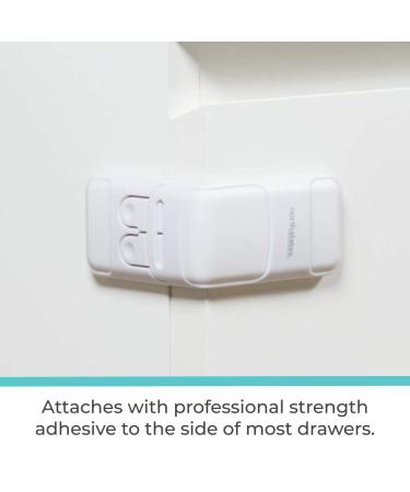 Corner Drawer Locks - Toddleroo by North States (2-Pack White) - No Tools Required Baby Proofing Solution for End Drawers and Filing Cabinets - Buy Online on GoSupps.com