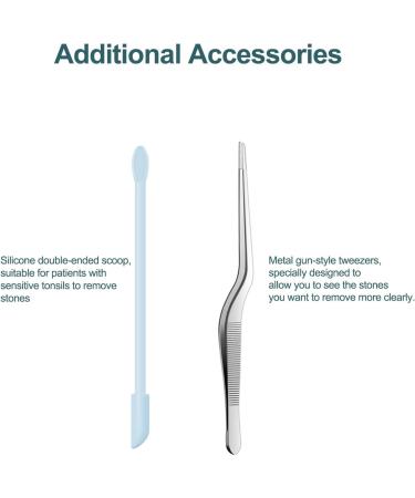 Tonsil Stone Remover Kit - LED Guide Light 5X Mirror & Adjustable Silicone Spoon for Effective Removal - Buy Online on GoSupps.com