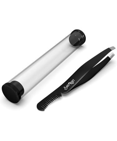 Professional Bartzart Eyebrow Tweezers with Comb | Stainless Steel 1-Piece Eyebrow Tweezers for Precision Plucking - International Shipping Available - Buy Online on GoSupps.com