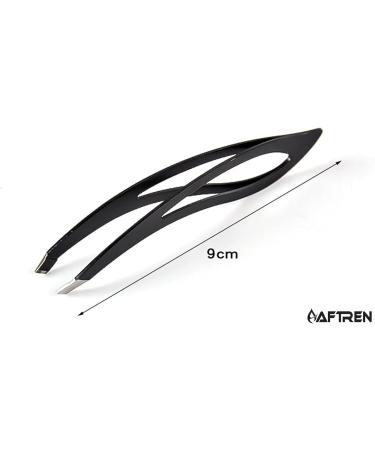 Wide Grip Slant Tweezers - German Stainless Steel - Hand-Filed Slanted Tips for Ultra-Precision - Tweezers for Eyebrows and Nose/Ear/Facial Hair - Professional Grade (Black) - Buy Online on GoSupps.com