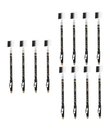 FOMIYES 12 Pcs Two-in-one Eyebrow Pencil Black Waterproof Eyeliner Non Fading Eyebrow Pencil Eyebrow Pens 1 count (Pack of 1) Assorted Colorx3pcs