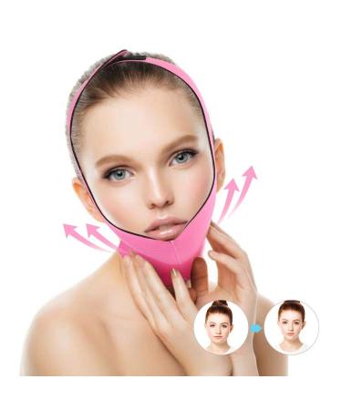 Face Slimming Bandage Belt Face Slimming Belt Face-Lift Double Chin Skin Strap (Rose Red)