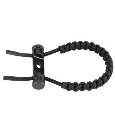 Zer one Bow Wrist Sling,1Pc Archery Adjustable Compound Wrist Rope,Durable Leather Braided Cord Rope Hunting Accessory (Black)
