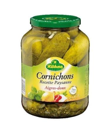 KUHNE - Sweet and Sour Country Gherkins 850 G - Pack of 2 - free delivery