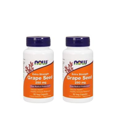 NOW Foods Grape Seed Extract 250mg, 90 Vcaps - (Pack of 2)