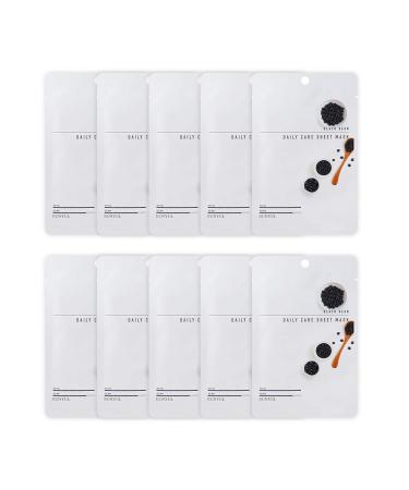 10 pieces Eunyul Daily Care Face Mask Packing Black Bean 22 ml x 10 pieces vegan Korean skin care Hypoallergenes Tencel leaf & natural ingredients Black bean leaf mask